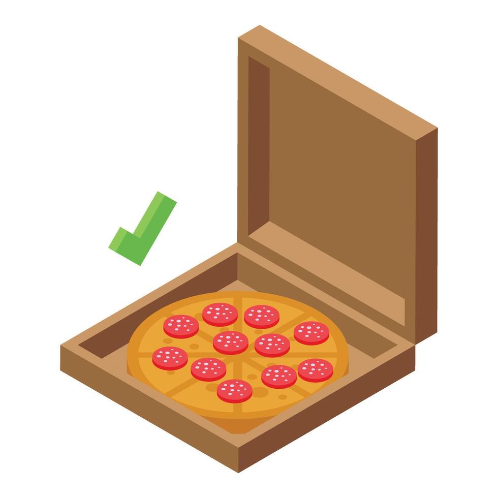 mejor Pizza entrega icono isométrica vector. comida mensajero vector