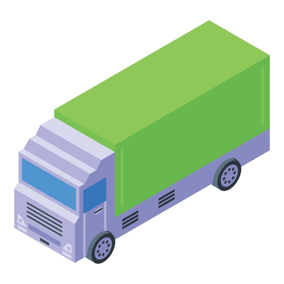 Truck hydrogen energy icon isometric vector. Vehicle bio vector