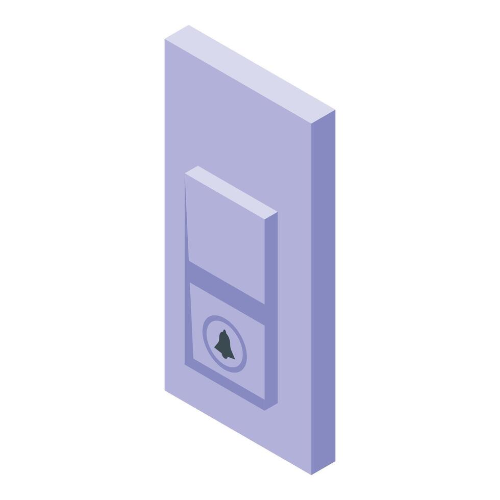 botón puerta campana icono isométrica vector. seguridad sonido vector