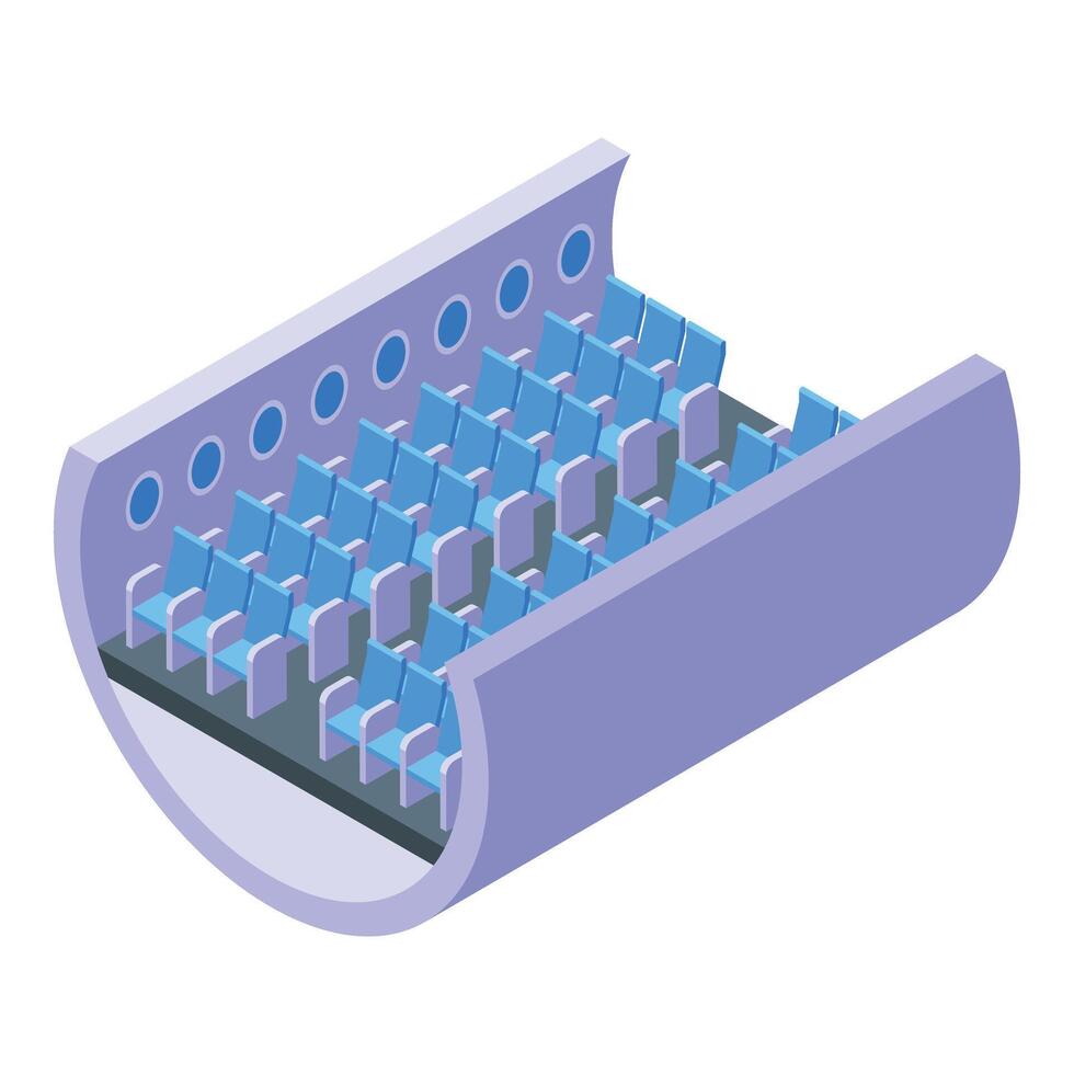 Aircraft disinfection interior icon isometric vector. Pandemic sanitize vector