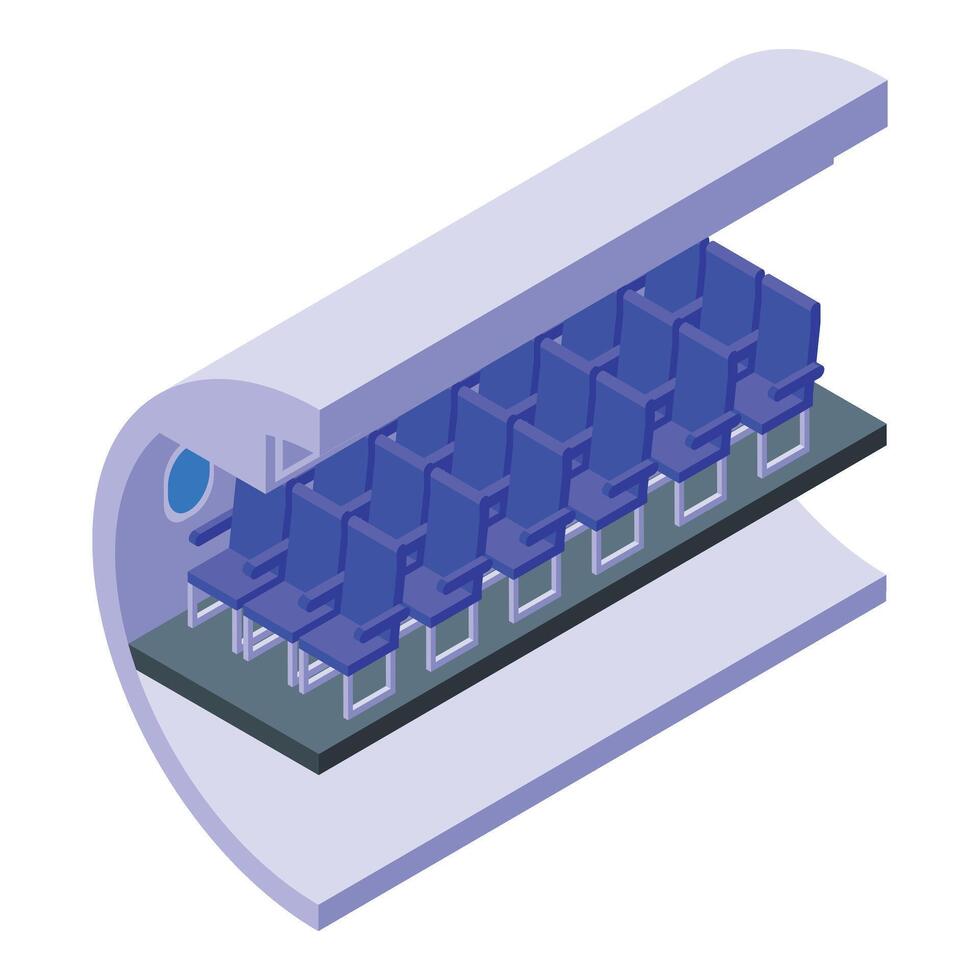 Safety aircraft cabin icon isometric vector. Security travel vector