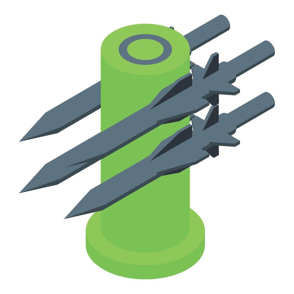 Missile system icon isometric vector. Model unit vector