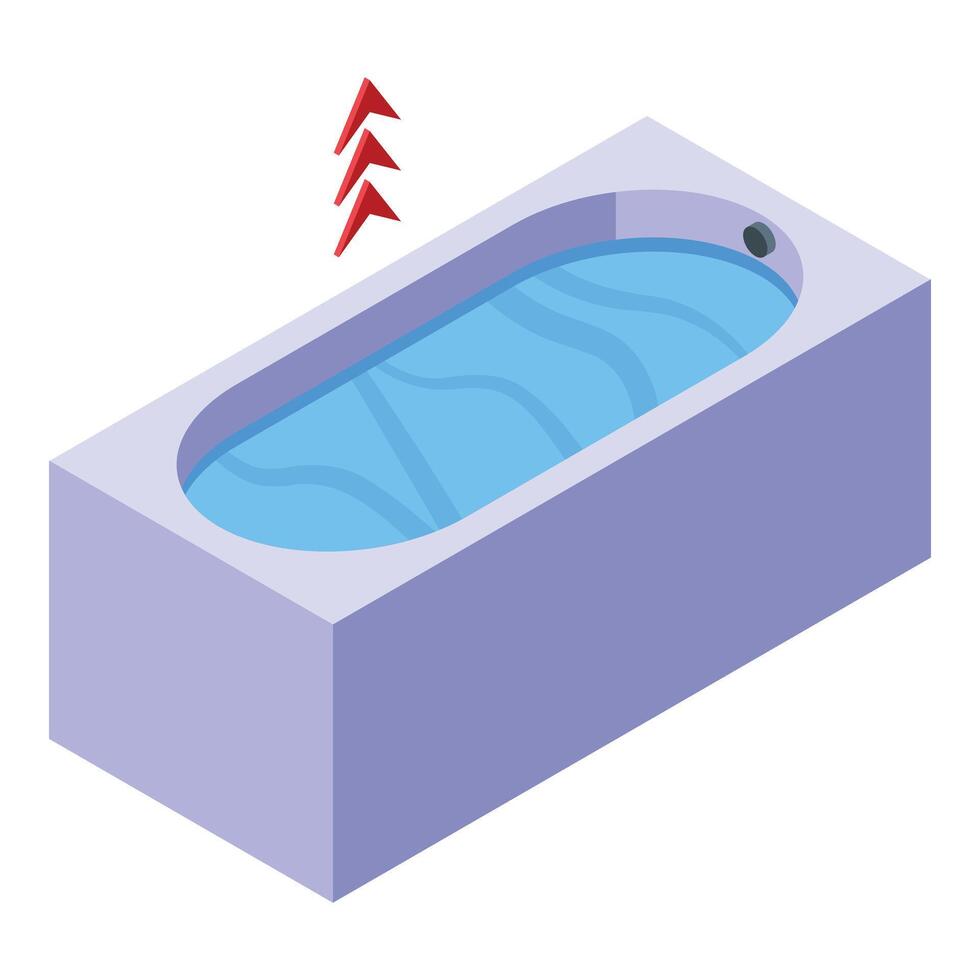 Full bathtub of water icon isometric vector. Currency market vector