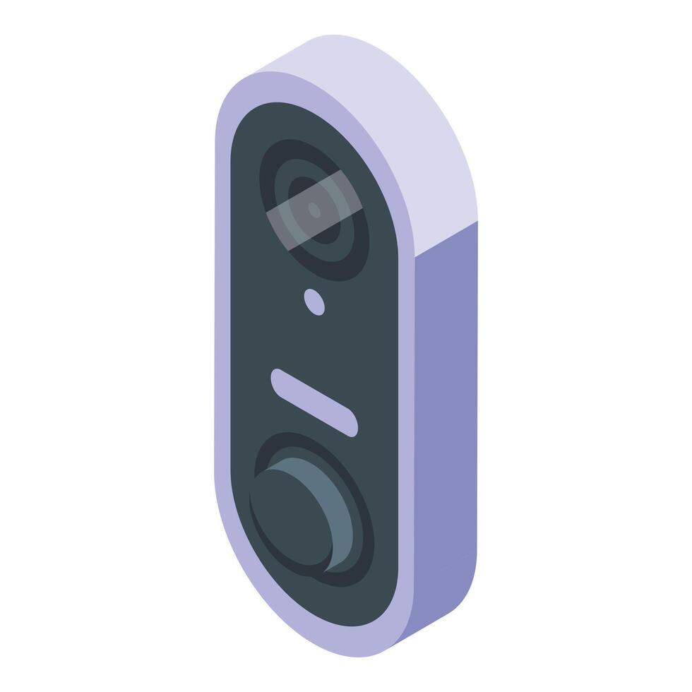 Chime door bell icon isometric vector. Structure control vector