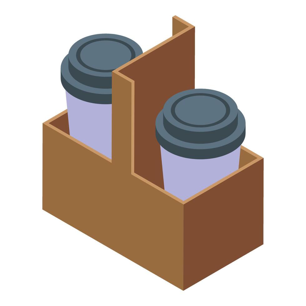 Cup holder bag icon isometric vector. Pack plastic vector