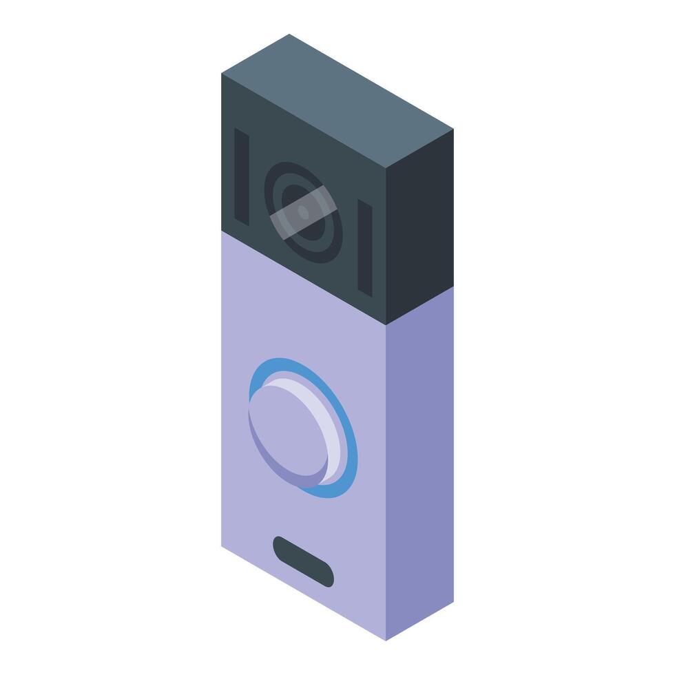 Control digit button icon isometric vector. Door bell vector