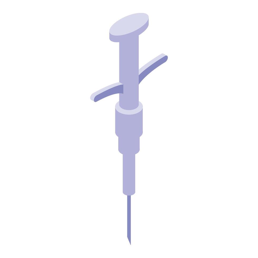 Pet syringe icon isometric vector. Brain tech vector