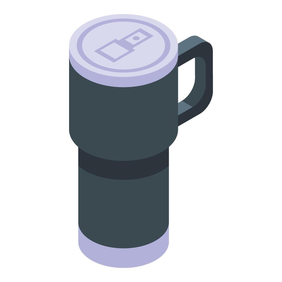 Thermos cup icon isometric vector. Drink paper vector