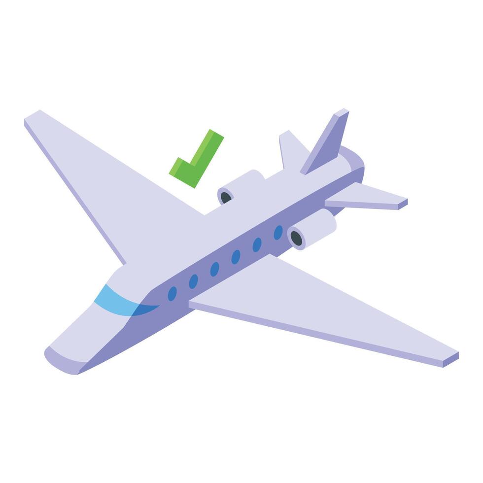 Secured aircraft icon isometric vector. Viral security vector