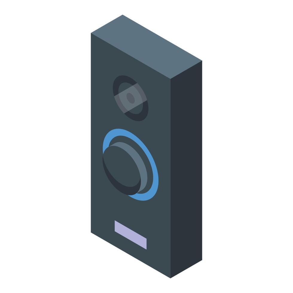 Press touch button icon isometric vector. Door bell vector