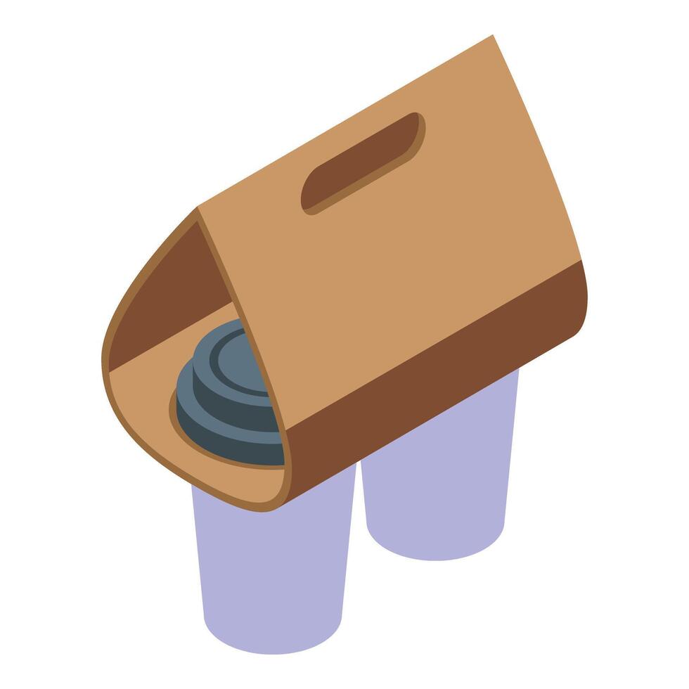 Template carrier drink icon isometric vector. Cup holder vector