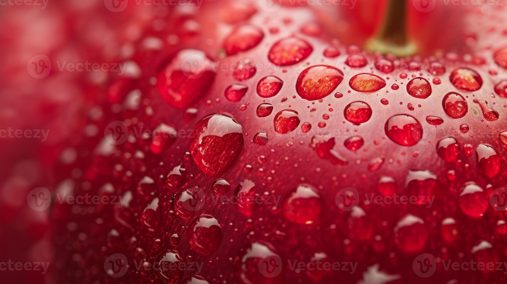 AI generated Cherry with water drops on it as background photo