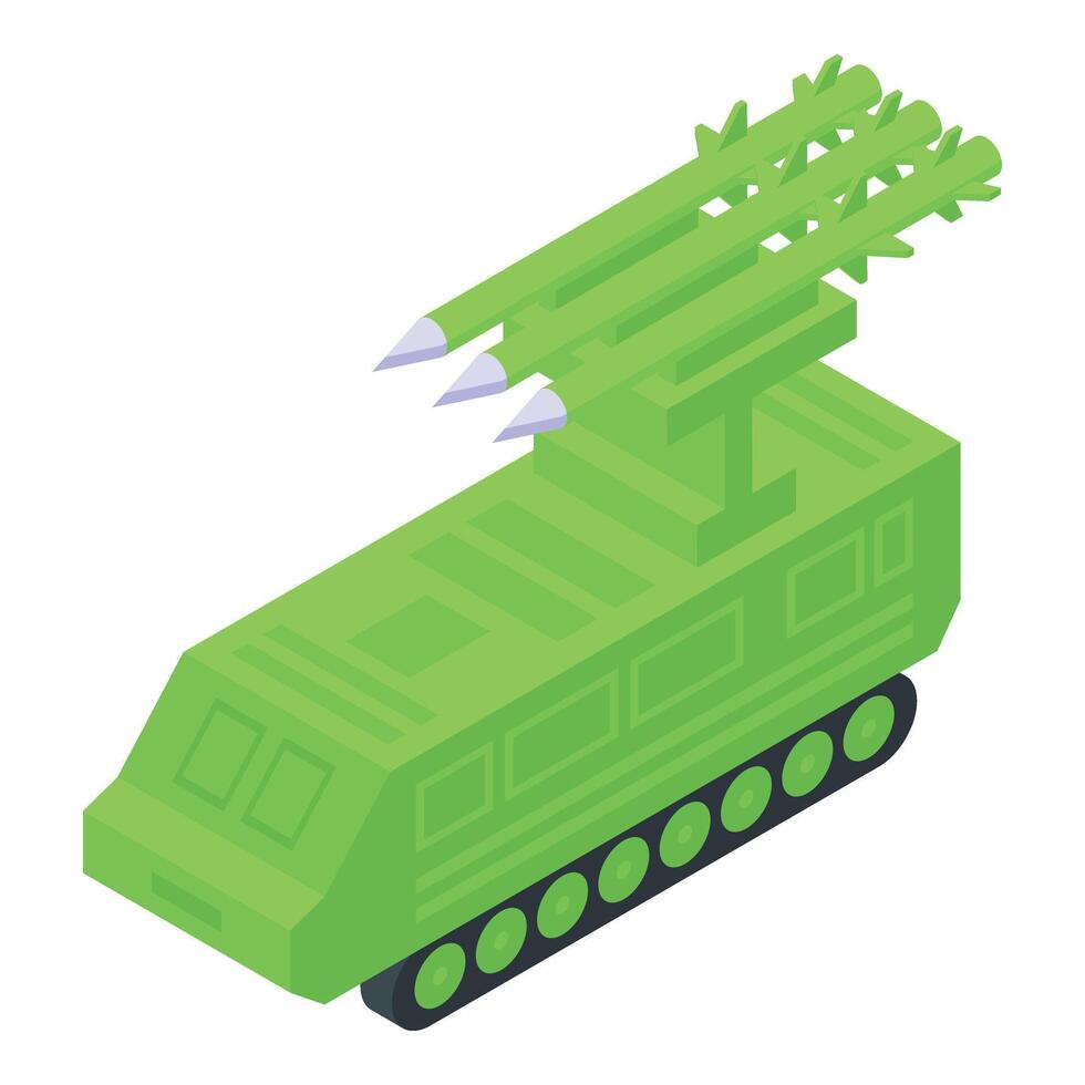 Anti aircraft missile icon isometric vector. Advanced firearm vector