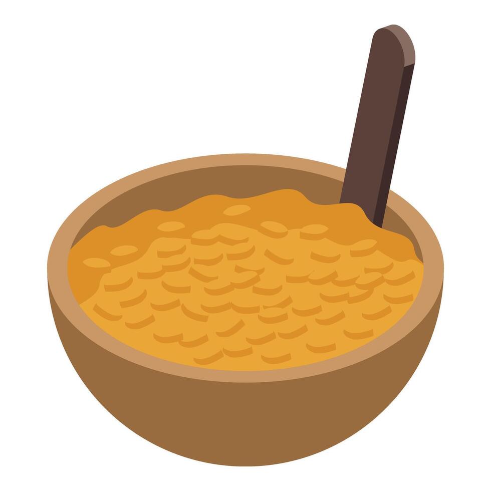 Tahini bowl icon isometric vector. Culinary food vector