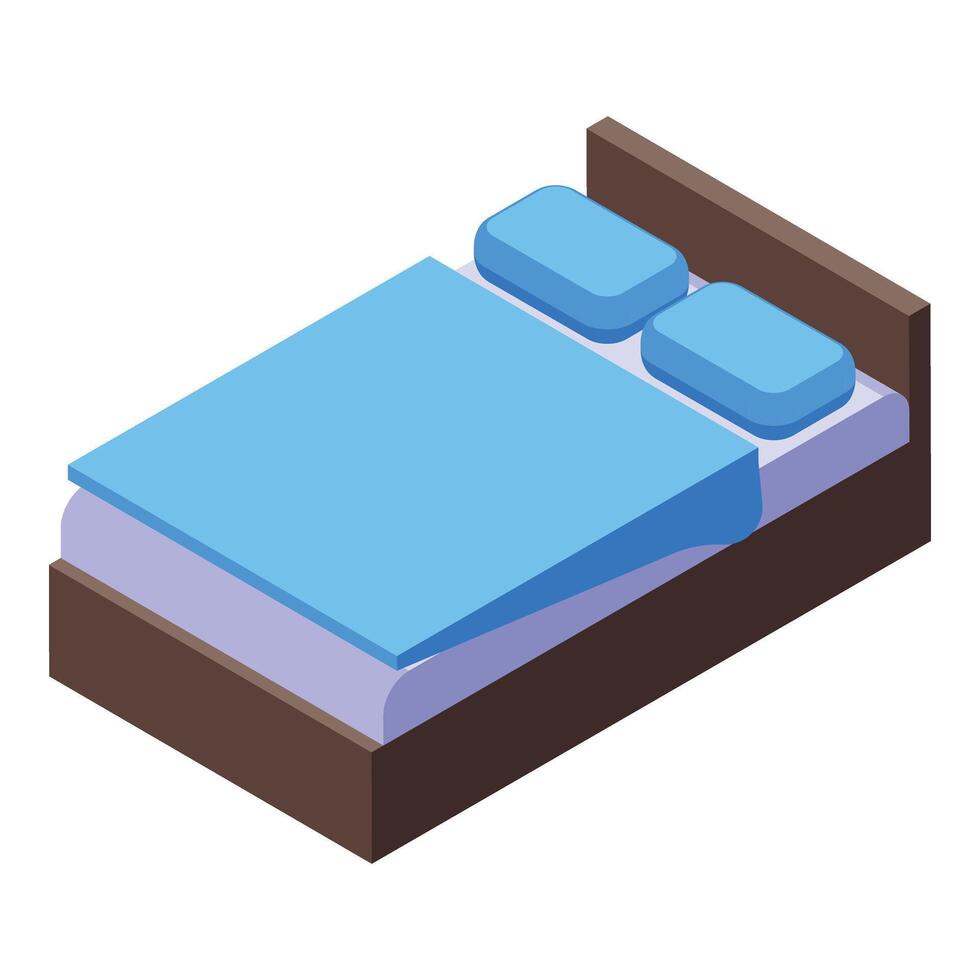 Hotel bedroom icon isometric vector. Service phone offer vector