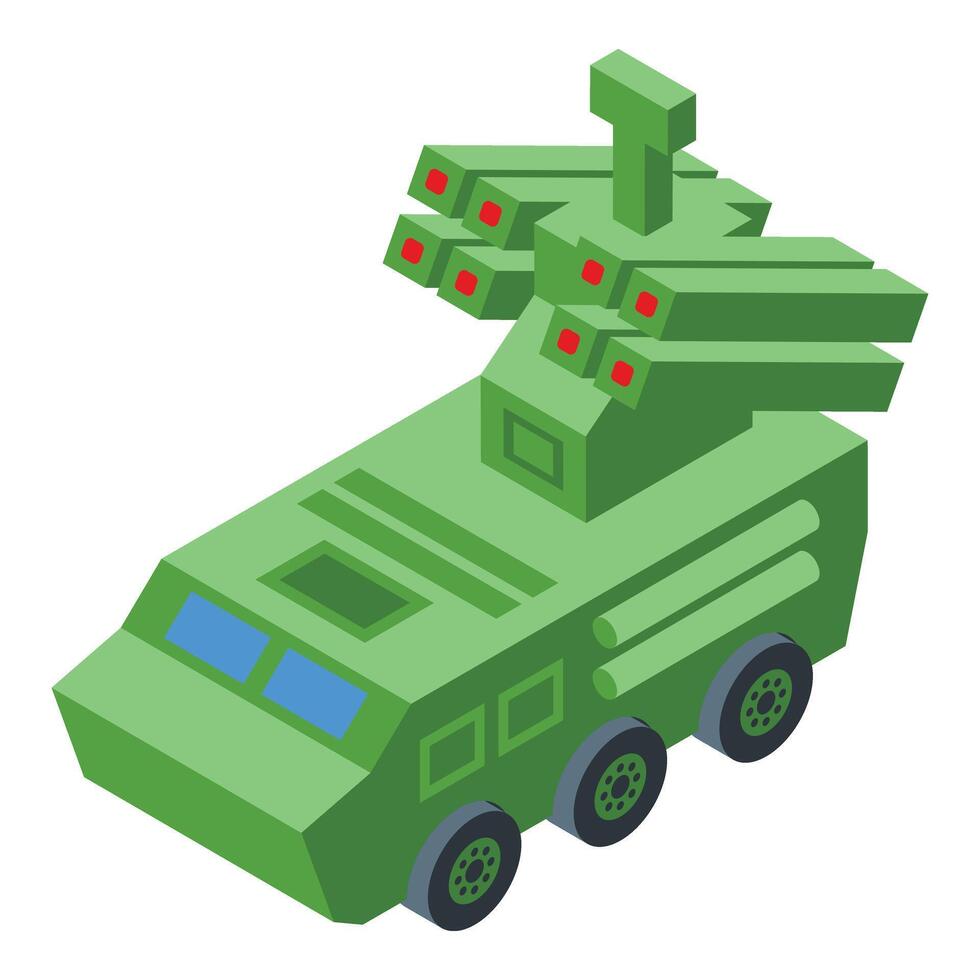 Firearm model icon isometric vector. Anti missile system vector