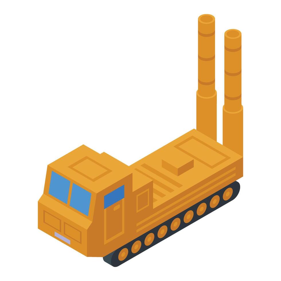 Ground missile machine icon isometric vector. Conflict unit vector