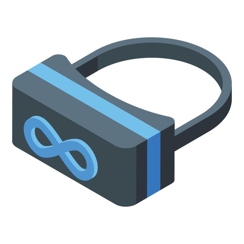 Vr headset icon isometric vector. Global screen tech vector