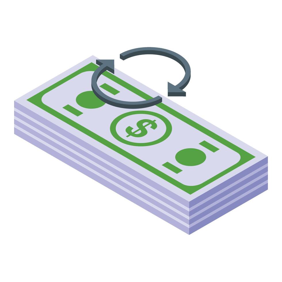 Cash back sales icon isometric vector. Data partner vector