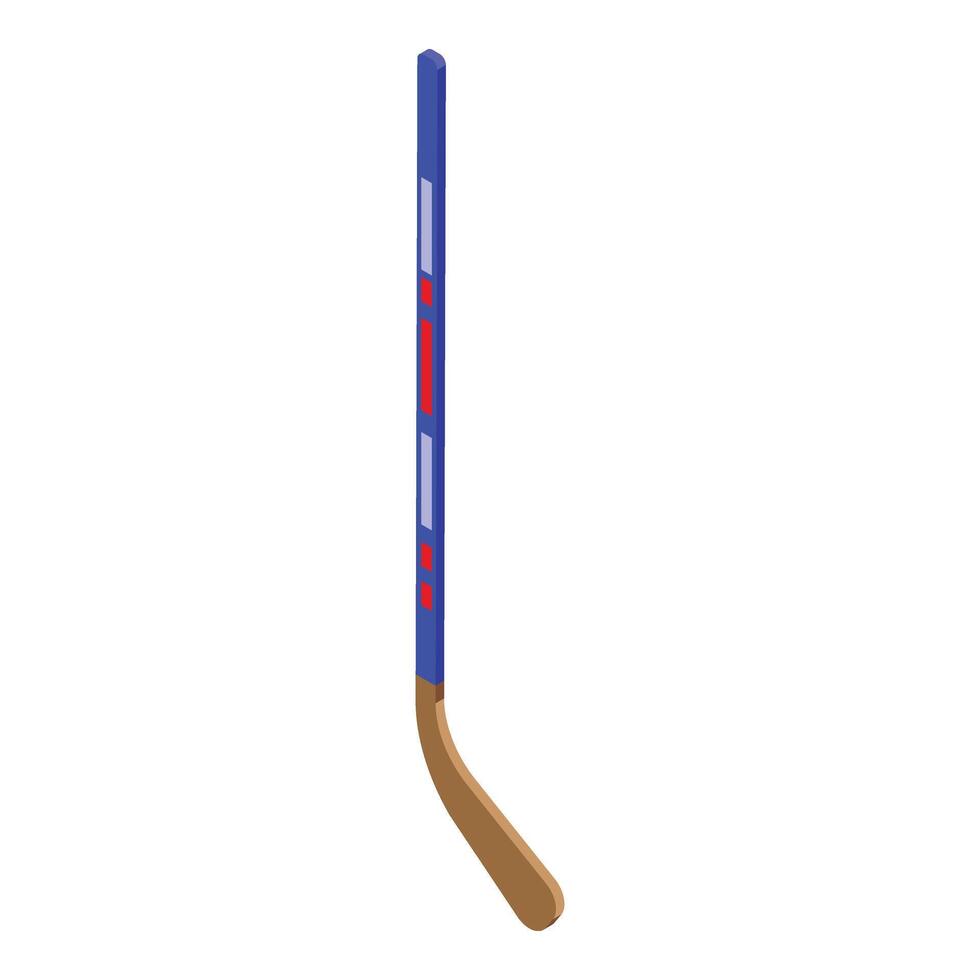 Wooden hockey stick icon isometric vector. Ice sport game vector