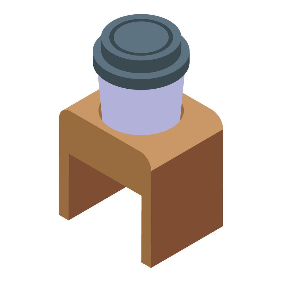 Cup table handle icon isometric vector. Layout cold vector