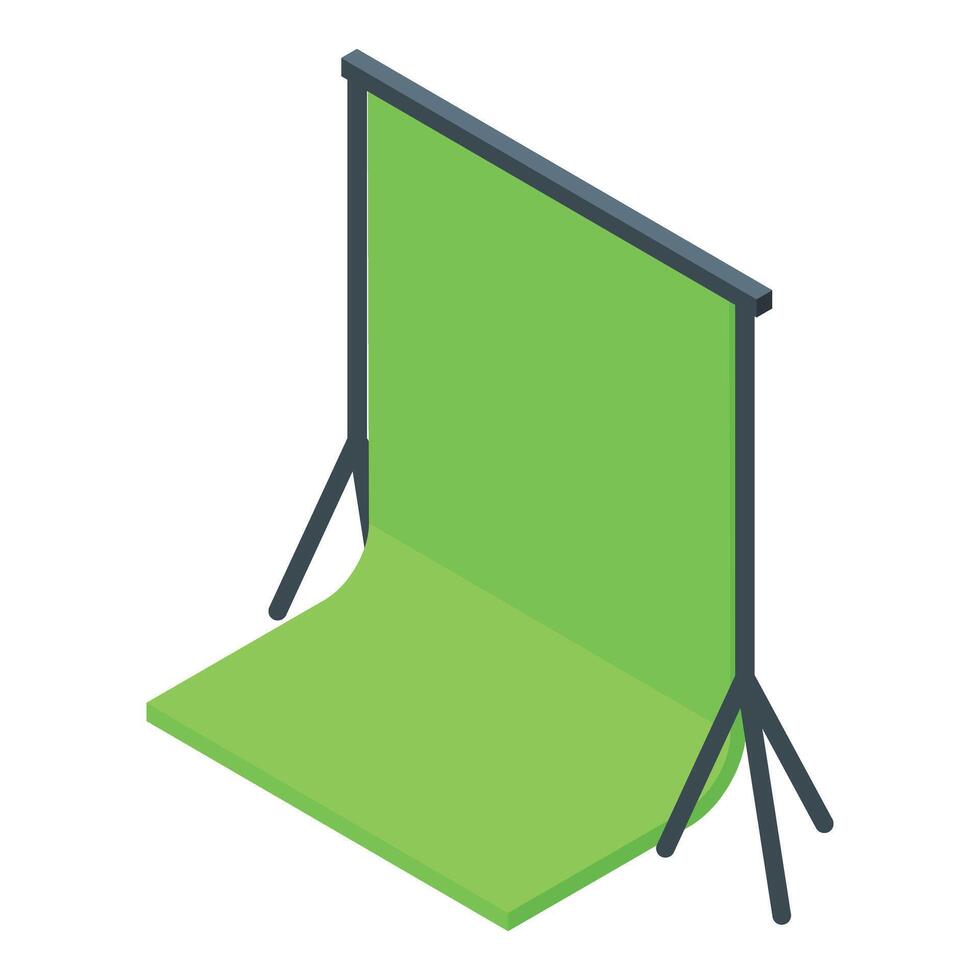 Studio green wall icon isometric vector. Camera media host vector