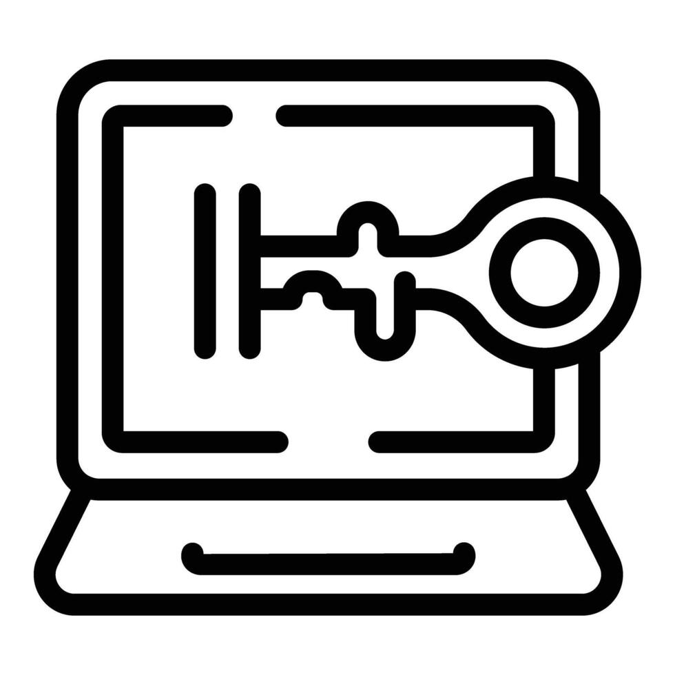Social media key icon outline vector. Virus bug vector