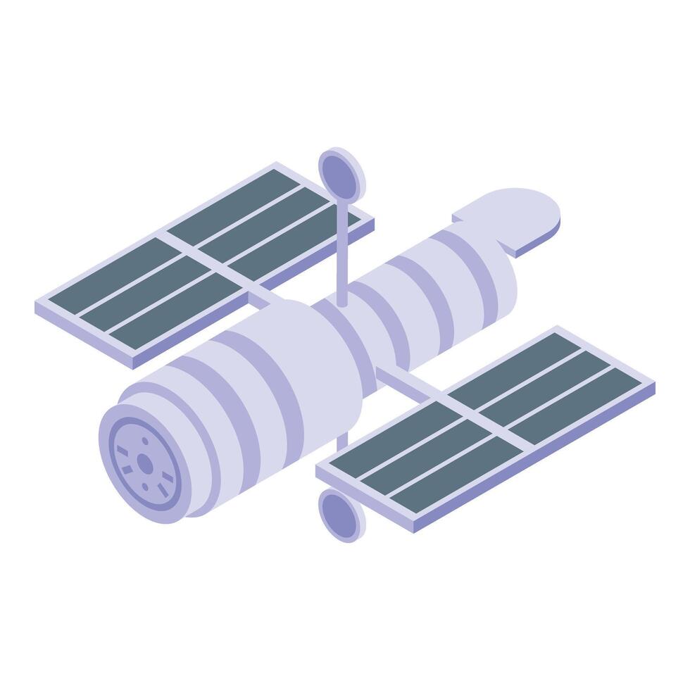 Space satellite icon isometric vector. Universe research vector
