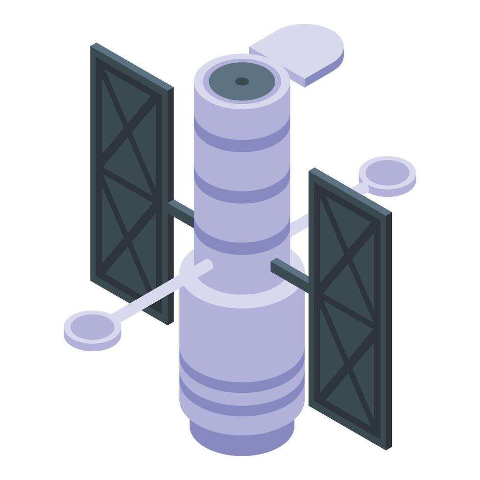 Solar panel satellite icon isometric vector. Science galaxy vector