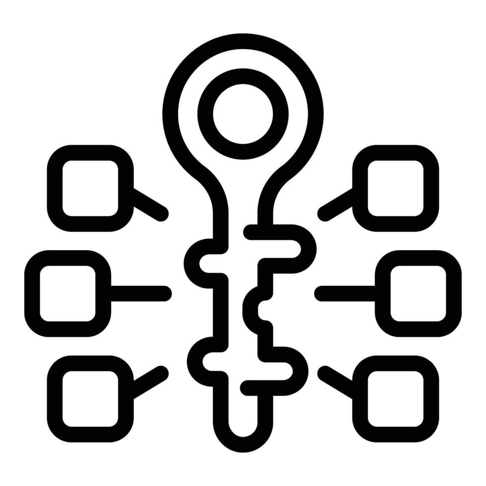 Smart key scam icon outline vector. Threat security vector