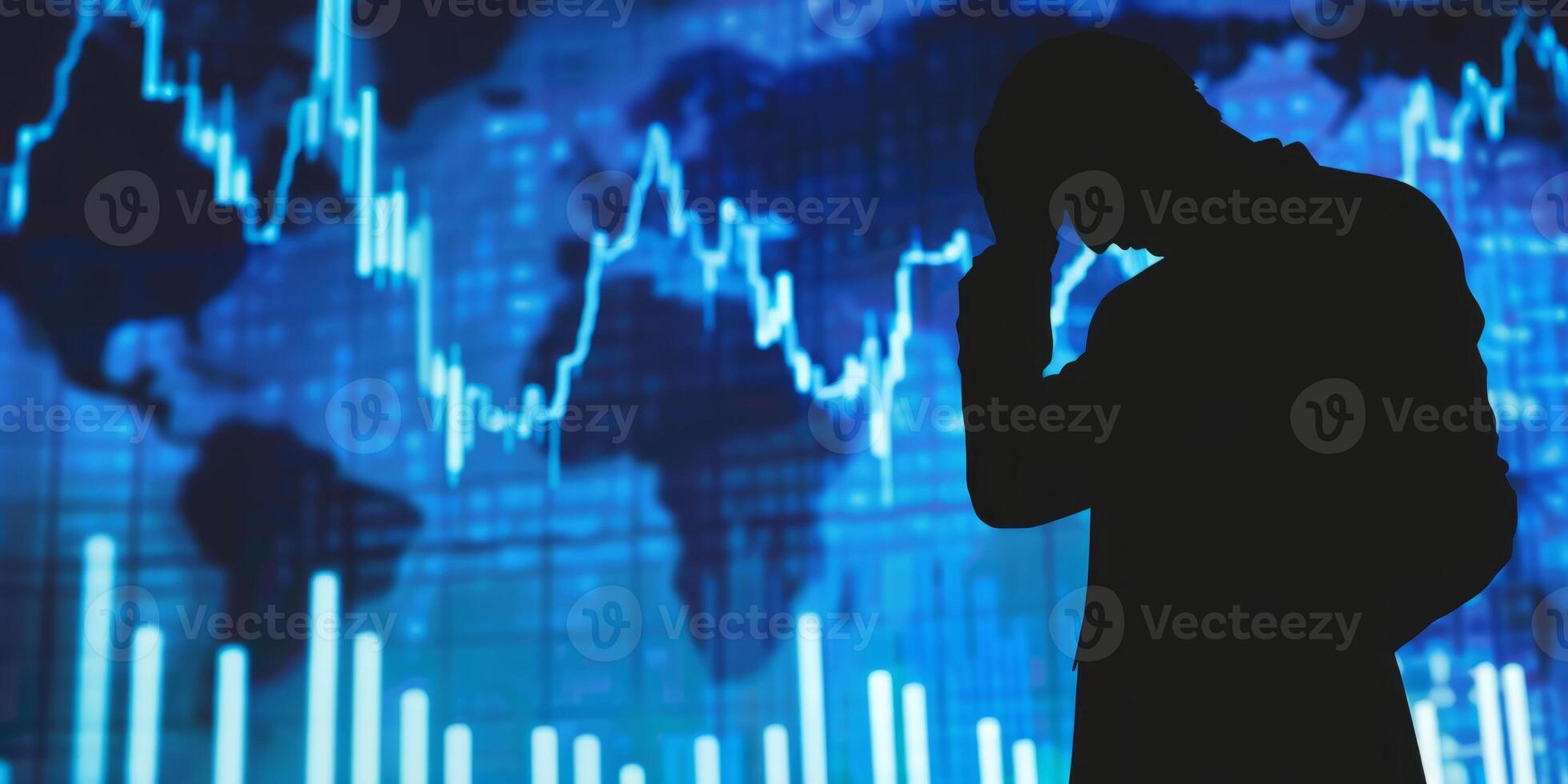 AI generated The global recession and economic crisis. the complexities of economic, featuring individuals and businesses adapting, strategizing, and striving for stability photo