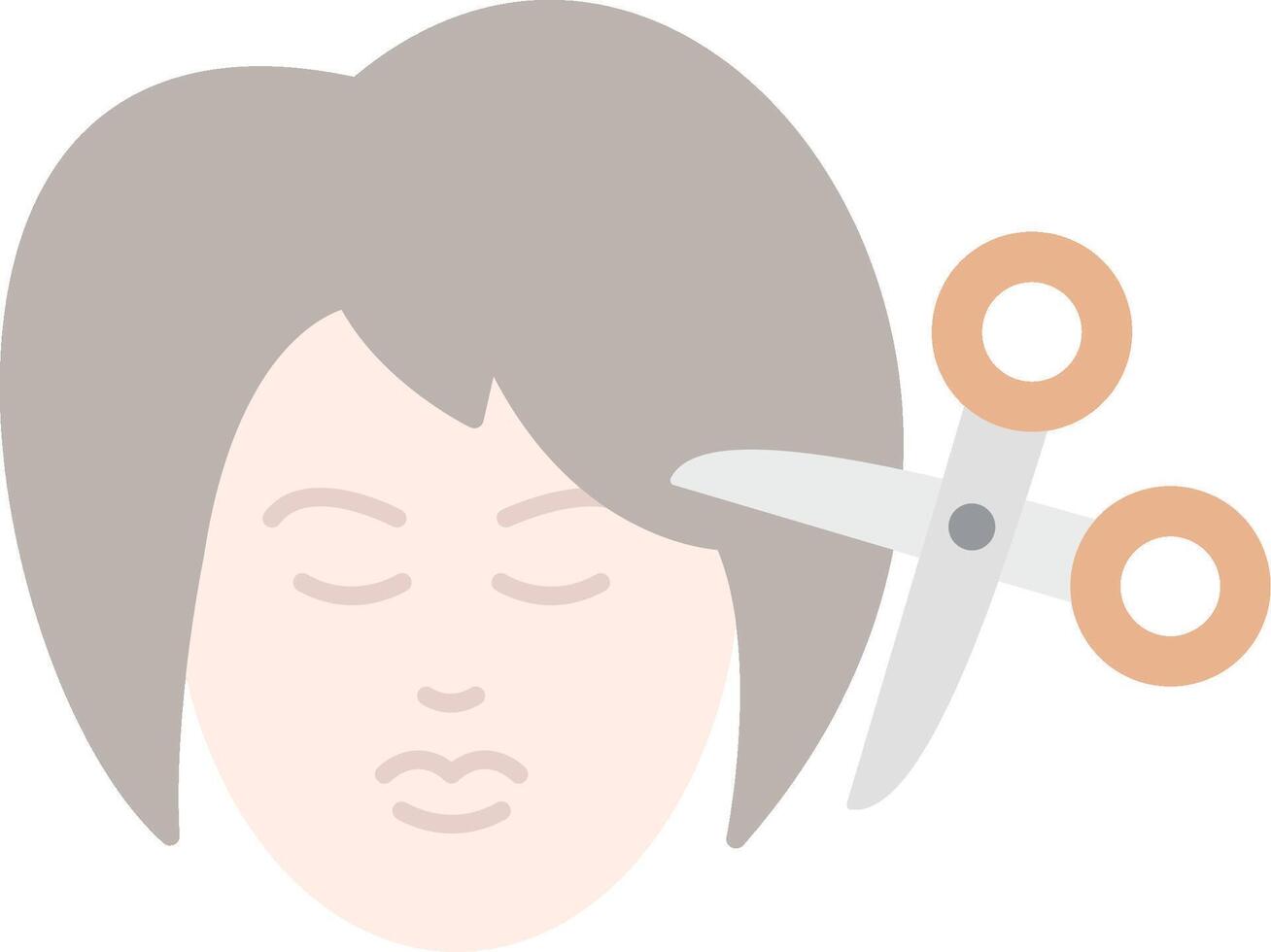 mujer pelo plano ligero icono vector