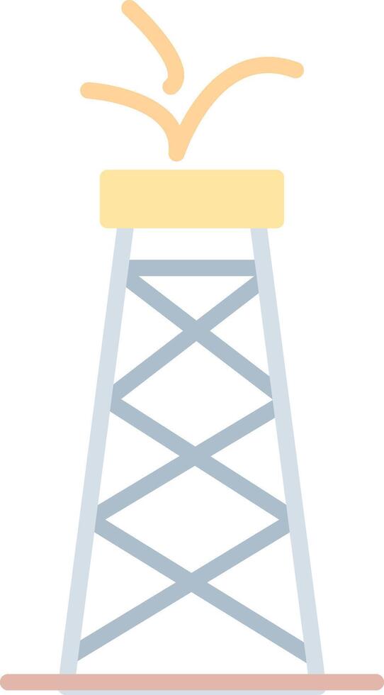 petróleo torre plano ligero icono vector