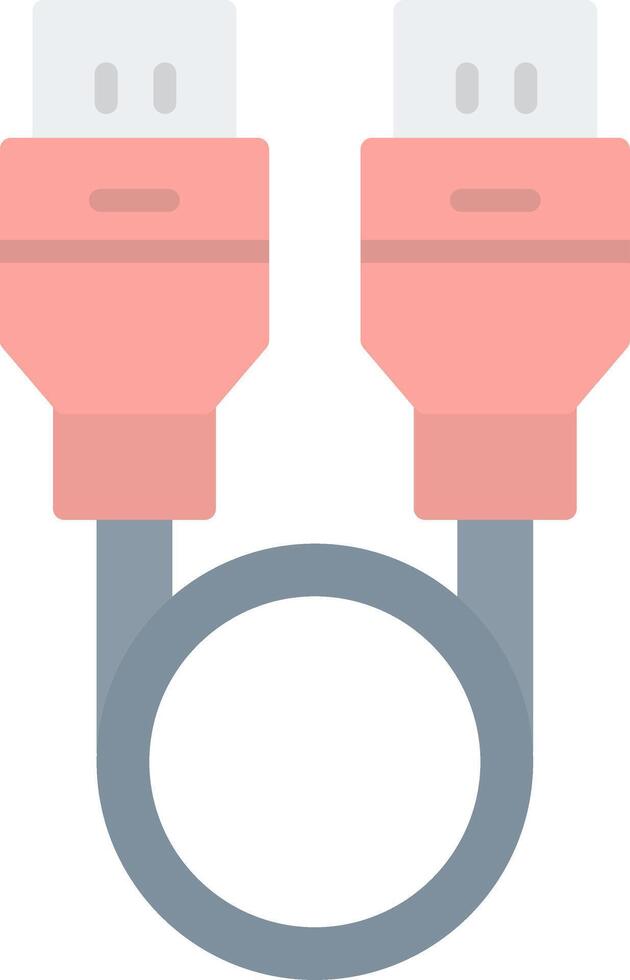Usb Cable Flat Light Icon vector