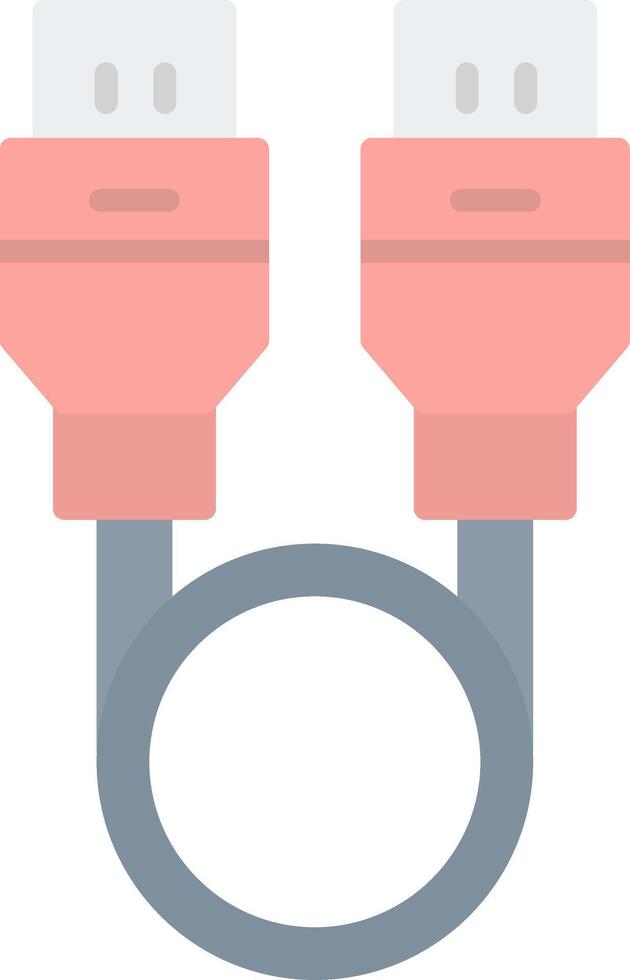 Usb Cable Flat Light Icon vector