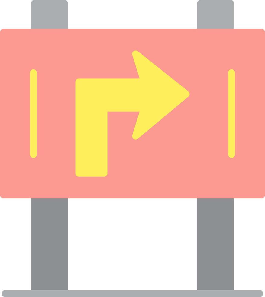 letrero Derecha plano ligero icono vector