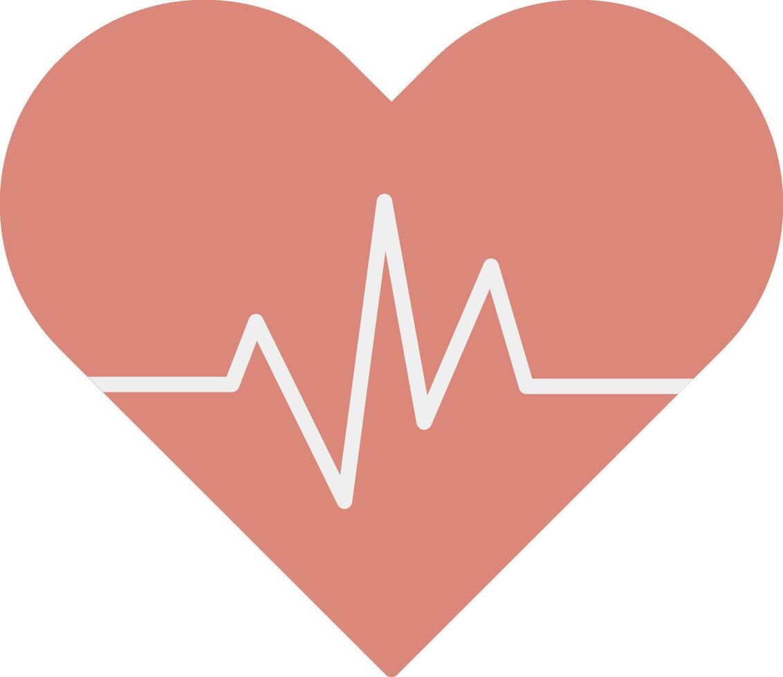 Heart Beat Flat Light Icon vector