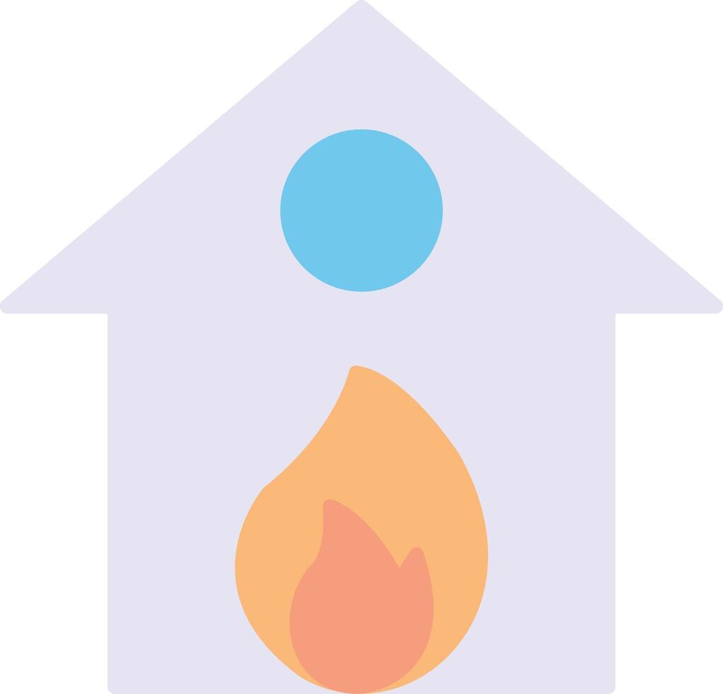 Burning House Flat Light Icon vector