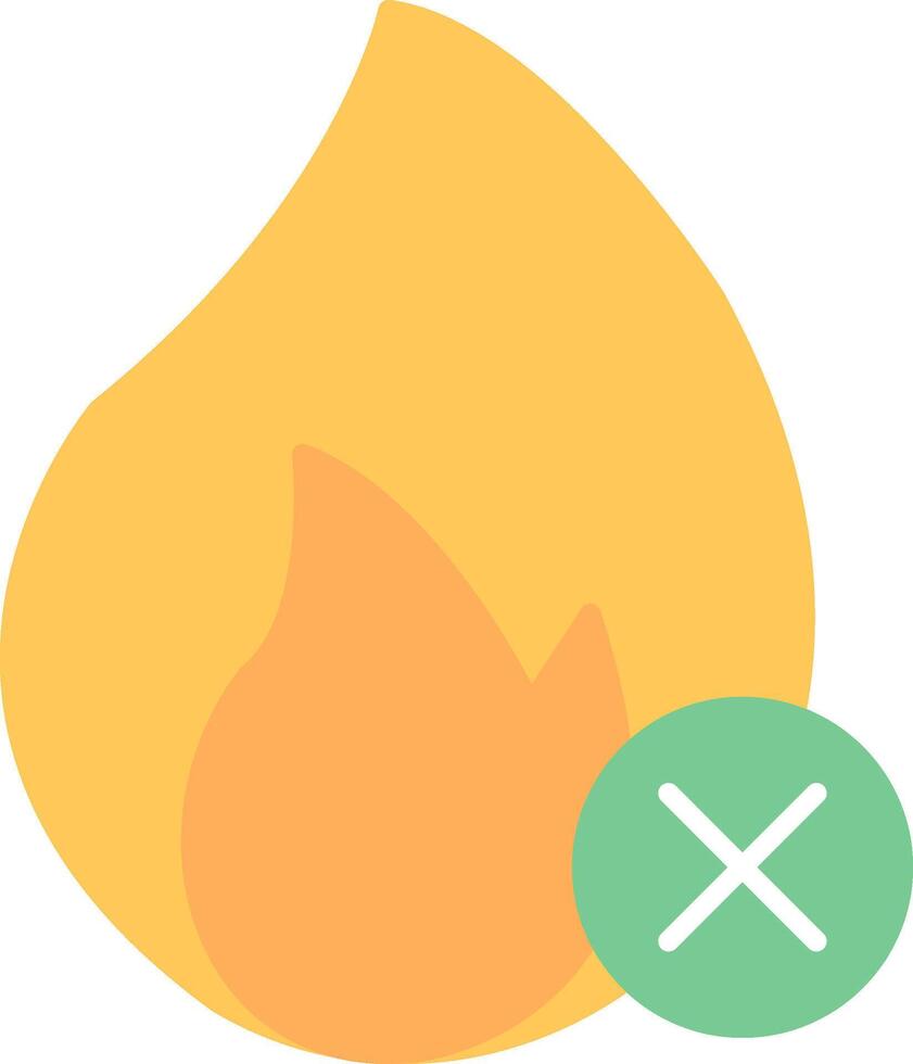 No Fire Flat Light Icon vector