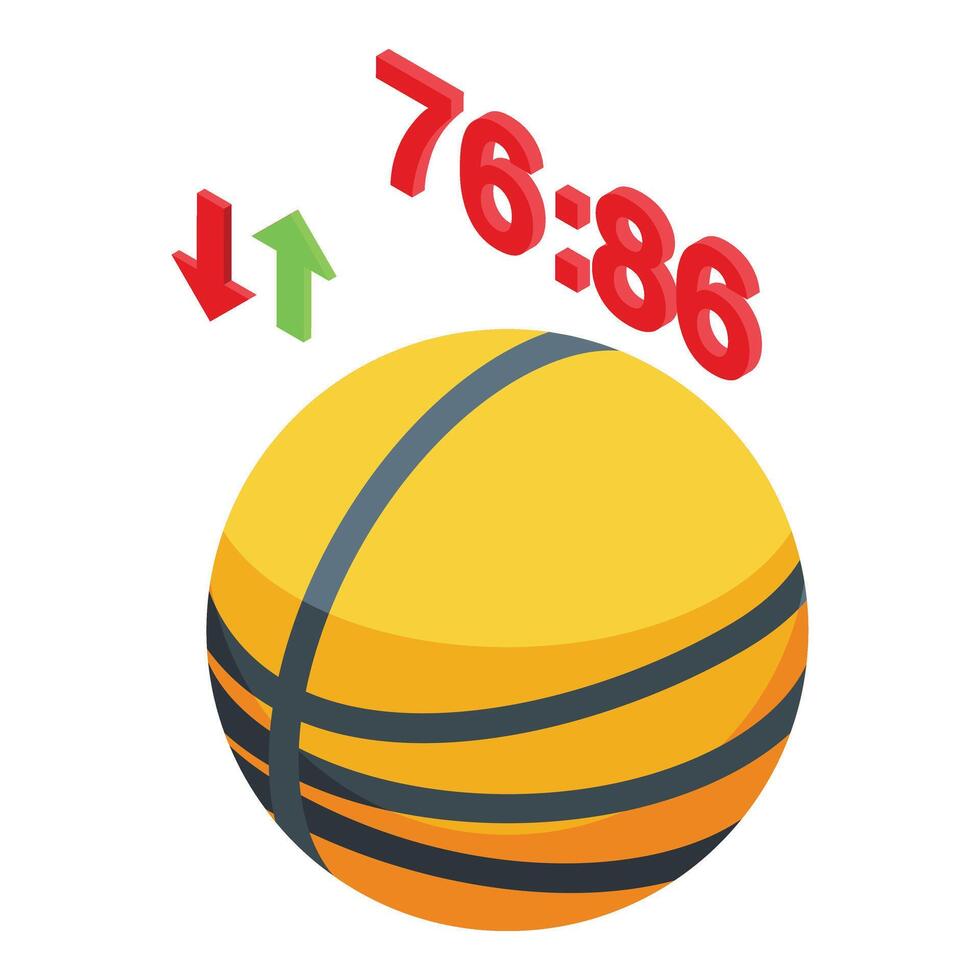 Sport basketball news icon isometric vector. Media host vector