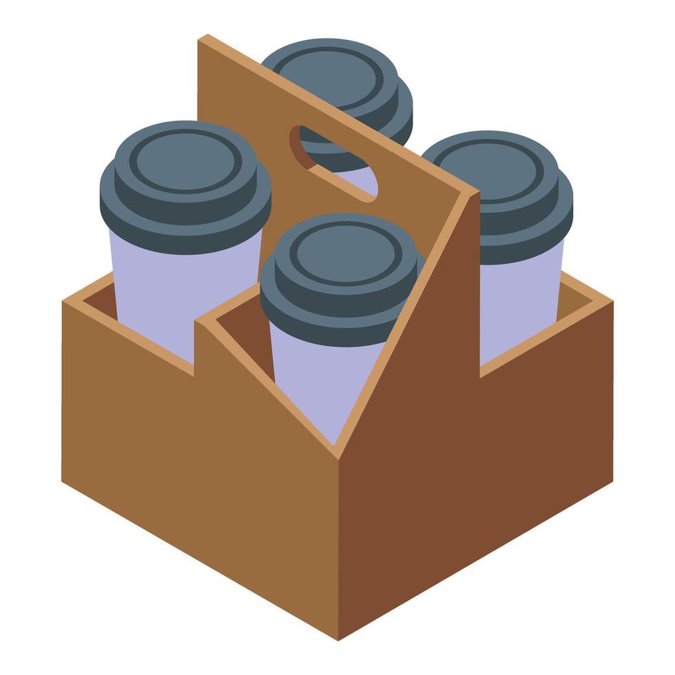 Big cup holder icon isometric vector. Pack template vector