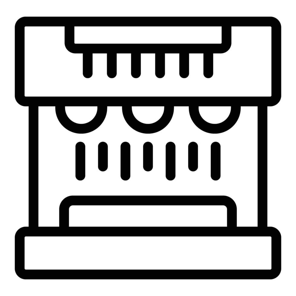 Bank equipment detector icon outline vector. Device money check vector