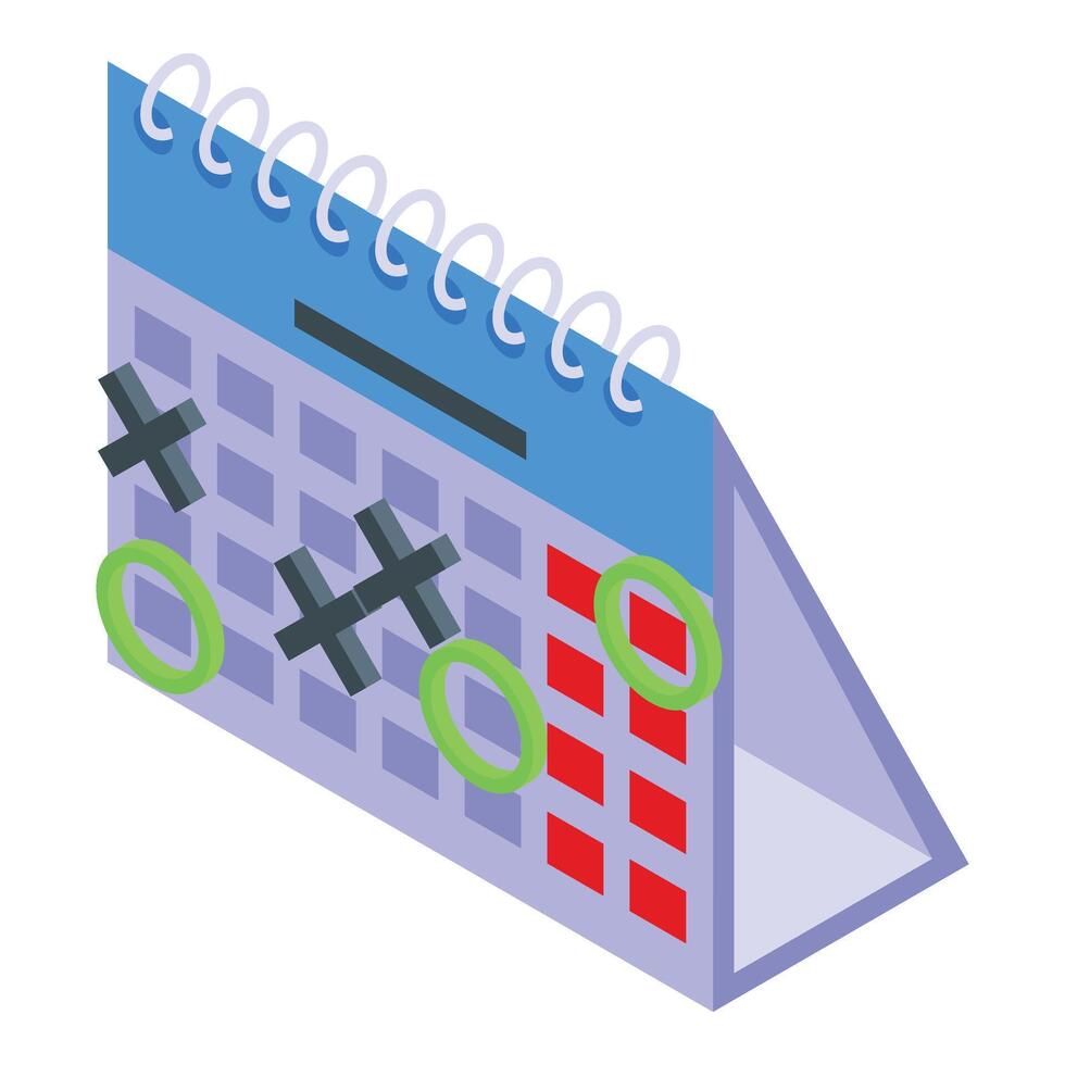escritorio calendario libro icono isométrica vector. promoción oferta vector