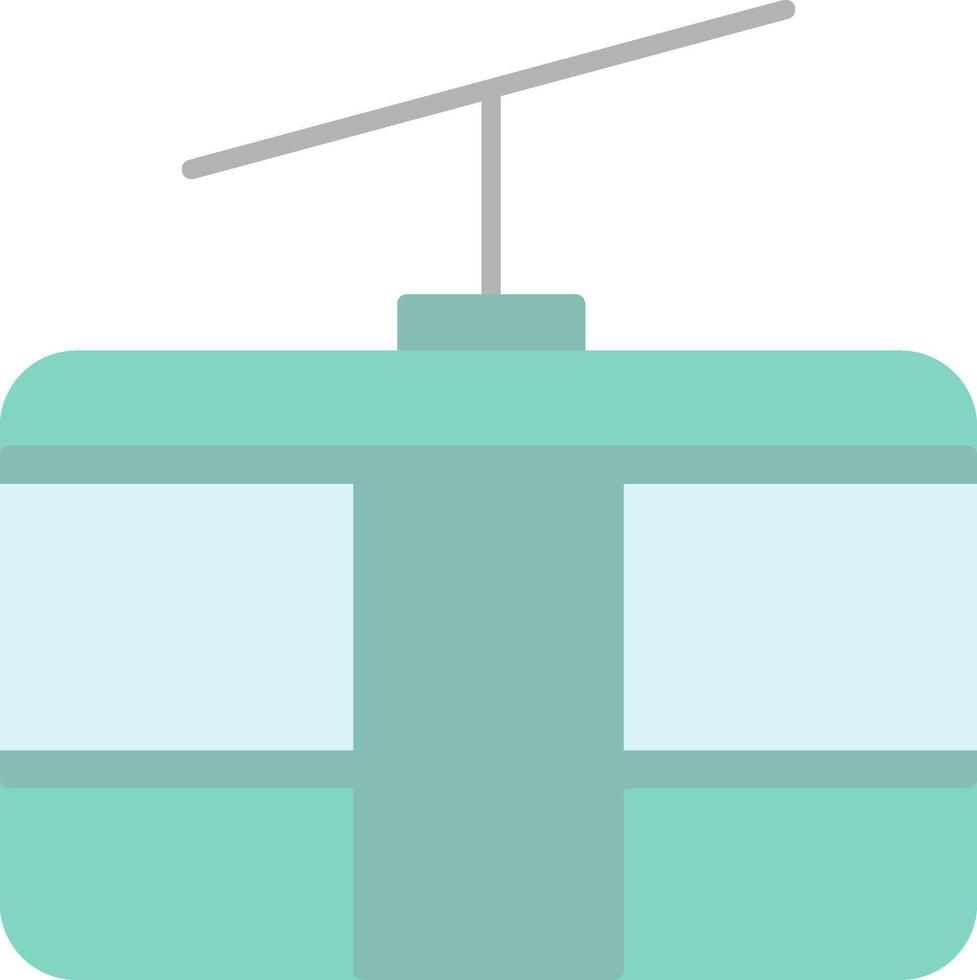 Cableway Flat Light Icon vector