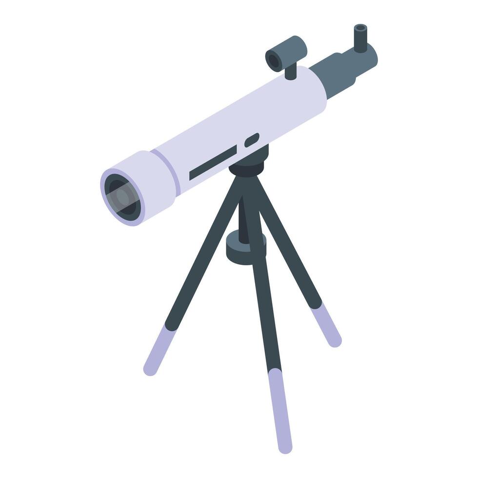 telescopio trípode icono isométrica vector. galaxia Ciencias vector