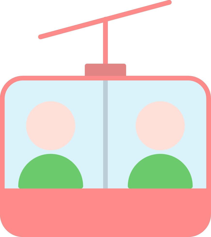 Ski Lift Flat Light Icon vector