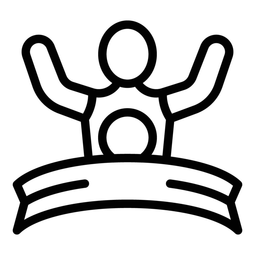 Finish runner icon outline vector. Sprint race athlete vector