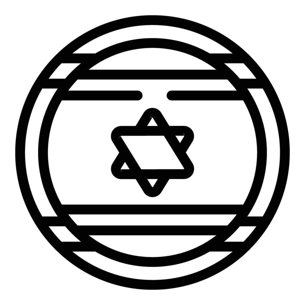 Circle israel emblem icon outline vector. City tower vector
