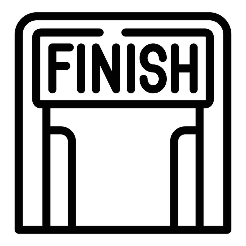 Finish line icon outline vector. Sport race people vector