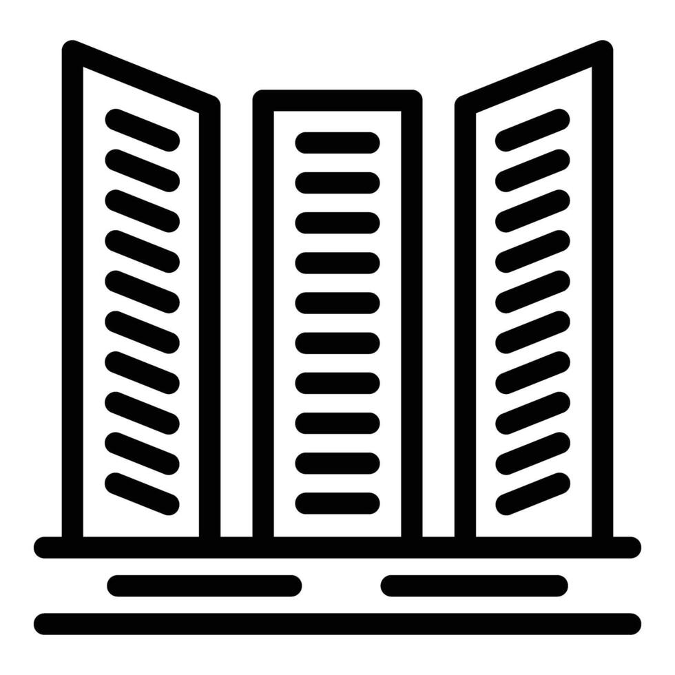 Big city tower icon outline vector. Travel people vector